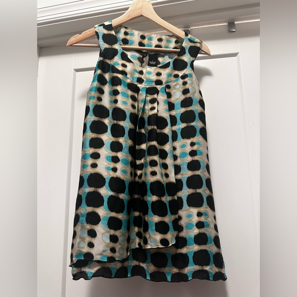 Teal, Brown, and Tan NEW DIRECTIONS Tank Top - Size Large